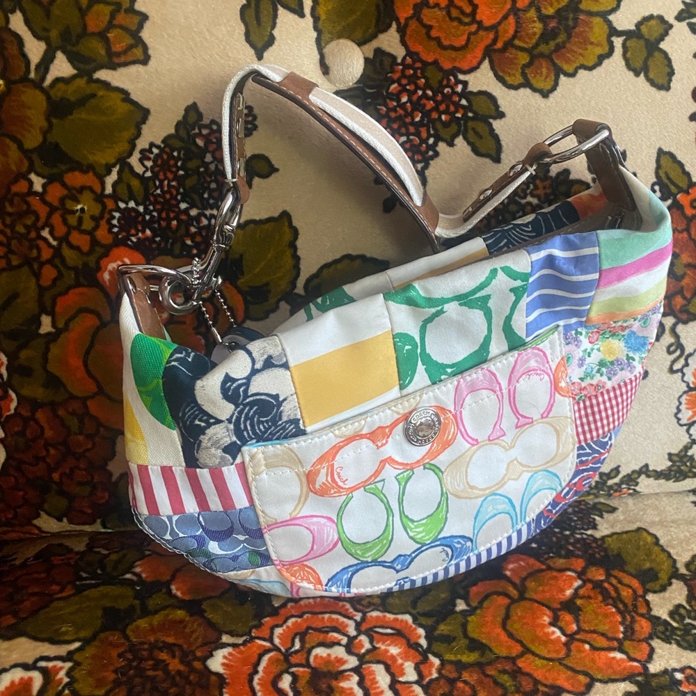 Vintage Coach Patchwork Shoulder Bag